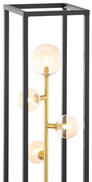 Jupiter 1911 - Stojacia lampa NEPTUN 4xG9/14W/230V zlatá/čierna/zadymená béžová