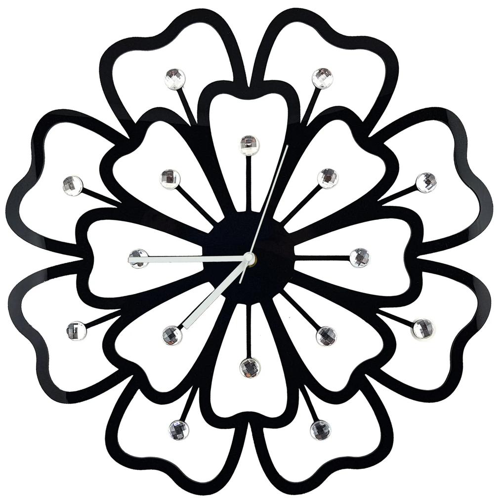Nástenné hodiny Crystal Evevo, Black 49cm