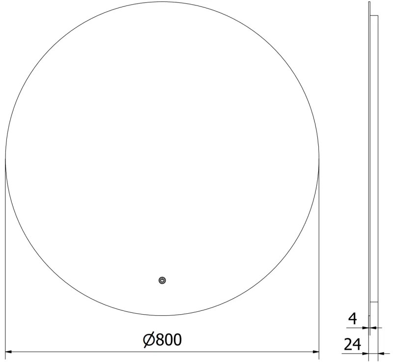 Mexen Erg, okrúhle LED podsvietené kúpeľňové zrkadlo 80 cm, 6000K, vykurovacia podložka proti zahmlievaniu, 9823-080-080-611-00