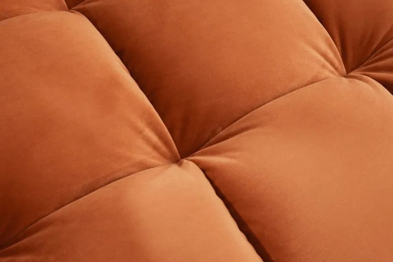 Rohová pohovka Cozy Velvet II 260cm hrdzavo hnedá zamat