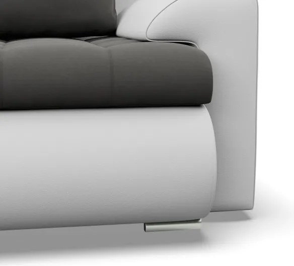 Sedacia súprava FORESTA ULL v tvare U tmavosivá / biela