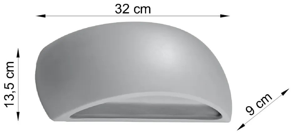 Sivé keramické nástenné svietidlo Sollux Palermo