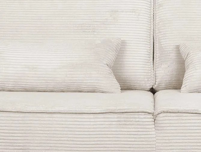 Trojmiestna pohovka Cassino, krémová štrukturovaná látka