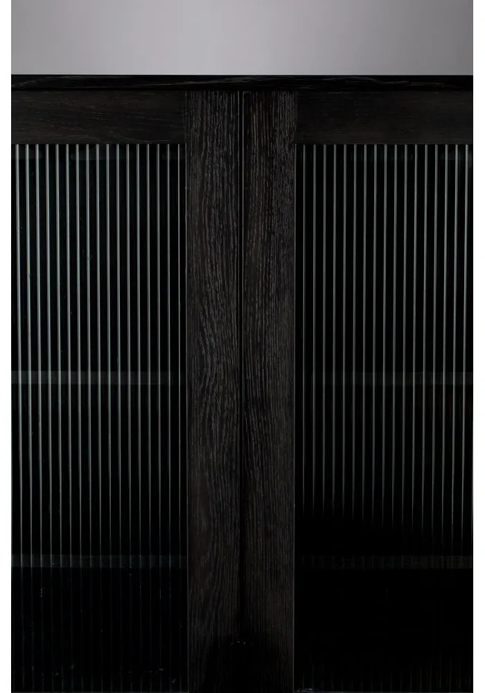 Čierna vinotéka z dubového dreva pre 20 fliaš, 89x181 cm Travis – Zuiver