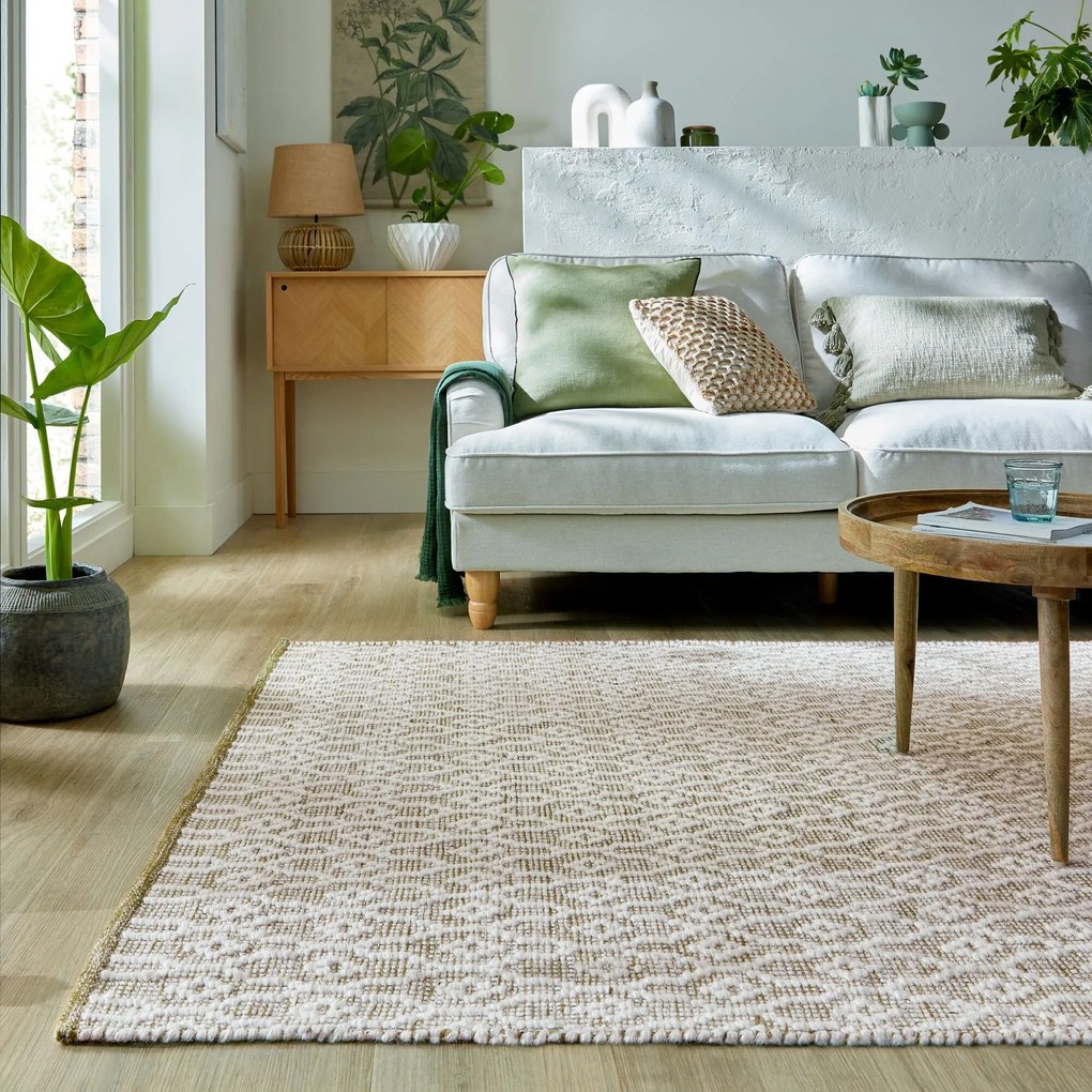Flair Rugs, Ručne tkaný kusový koberec Nur Wool Dream Green, 80x150, zelená, obývacia izba