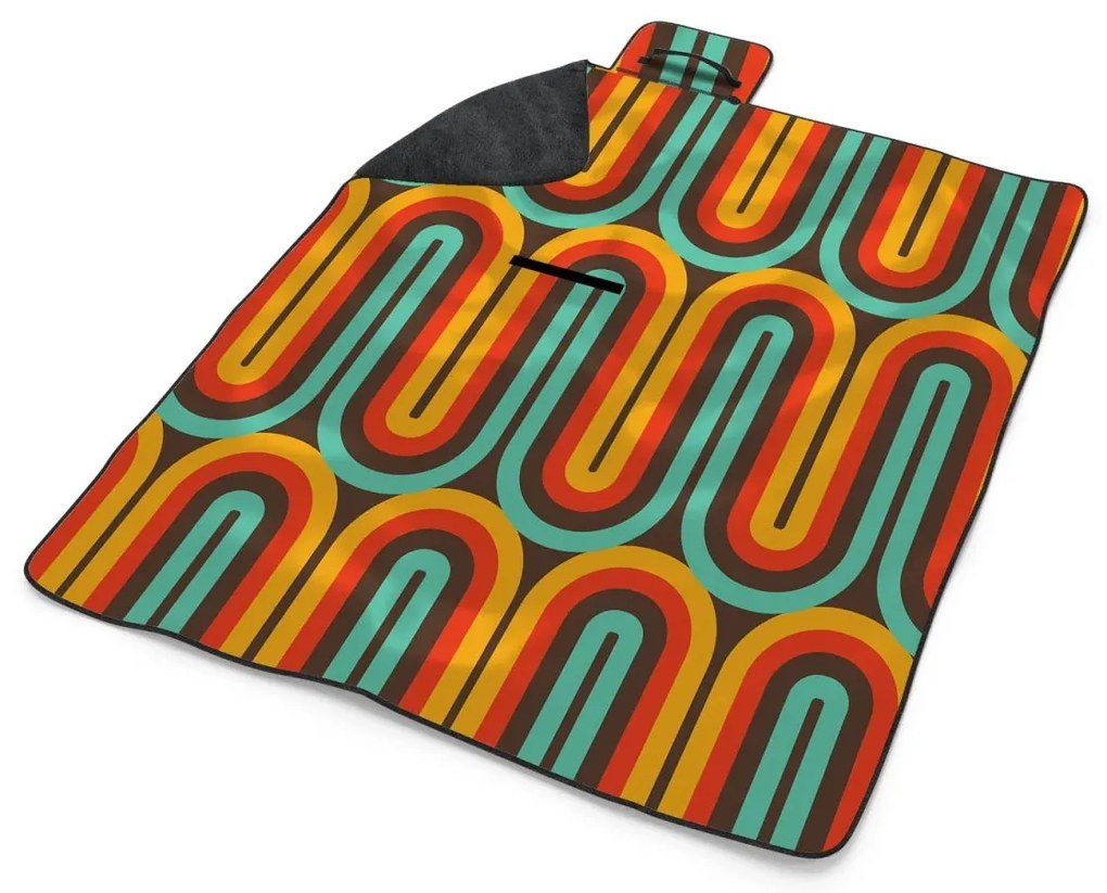 Sablio Plážová deka Retro vlny: 200x140 cm