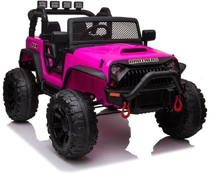 LEAN CARS Elektrické autíčko - Jeep JC666 - nelakované - tmavo ružové - 2x200W - batéria - 2x12V7Ah - 2022