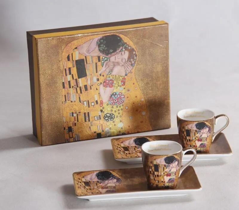 Šálka s podšálkou espresso - set 2 ks ,Gustav Klimt The Kiss, Queen Isabell, 11529