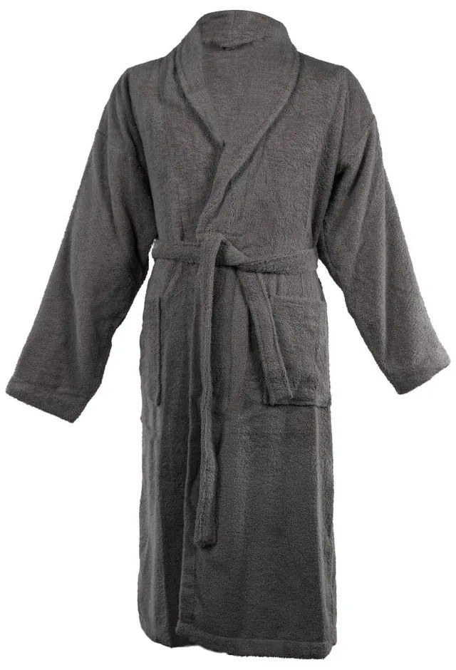 Tmavosivý bavlnený župan veľkosť L/XL Lindu – Tiseco Home Studio
