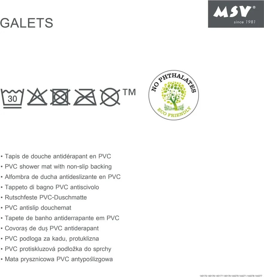 Protišmyková podložka do vane 35x68 cm Galets – MSV