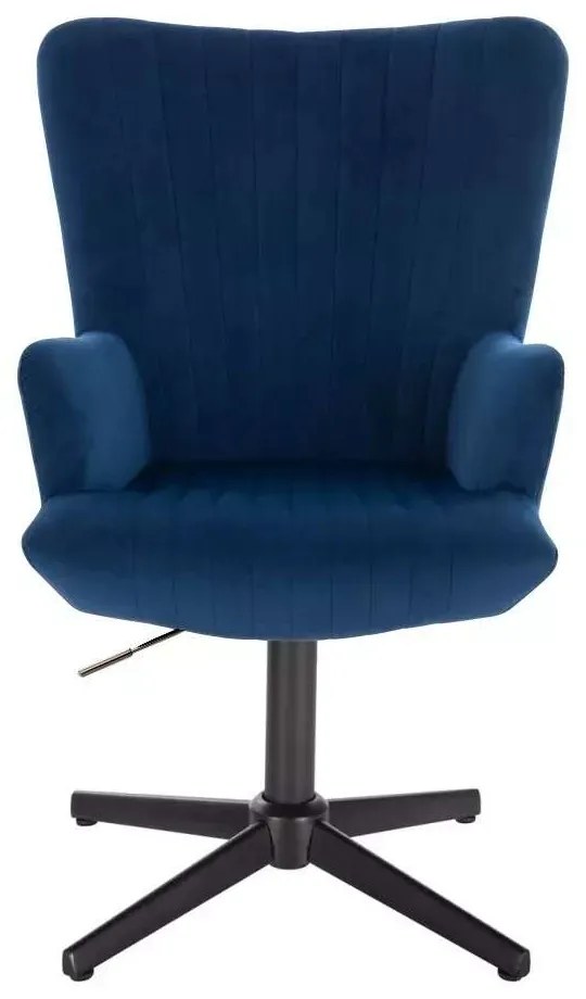 LuxuryForm DESIGN Kreslo AMADEO VELUR na čiernom kríži - modré