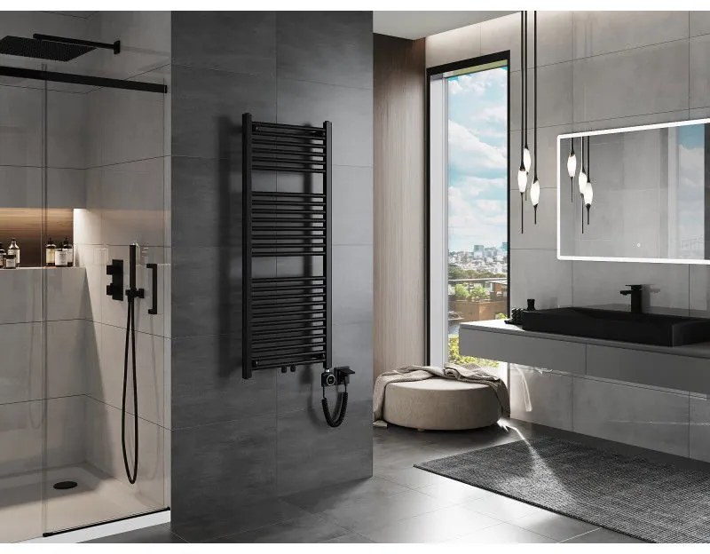 Mexen Mars, elektrické vykurovacie teleso 1200 x 500 mm, 500 W, čierna, W110-1200-500-6500-70