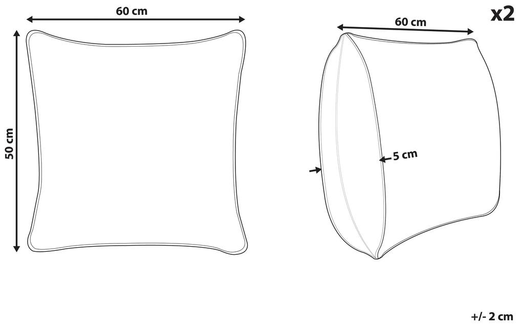 Sada 2 vankúšov z mikrovlákna s vysokým profilom 50 x 60 cm ERRIGAL Beliani