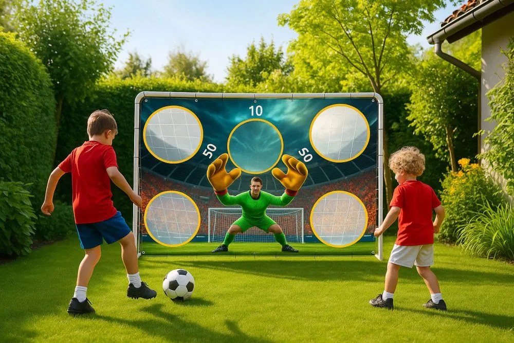 Futbalová bránka so stenou 180x61x122 cm
