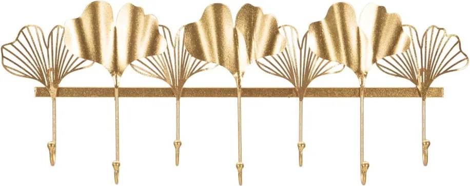 Nástenný vešiak v zlatej farbe Mauro Ferretti Leaves