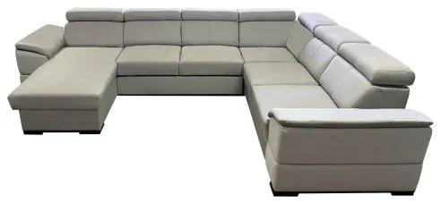 Rozkladacia sedacia súprava s univerzálnym rohom do U s úložným priestorom GRANADA svetlosivá