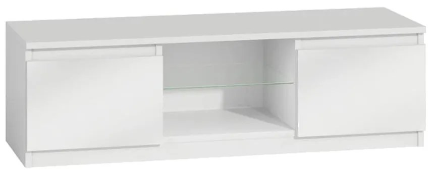 TV stolík 140 sklo Biely/Biely Lesk