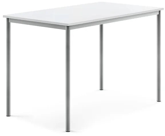 Stôl BORÅS, 1400x800x900 mm, laminát - biela, strieborná