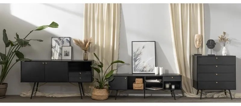 Komoda Alaia 150 cm čierna