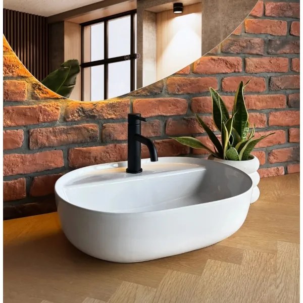 REA-U4620 - Umývadlo na dosku AURA 38,5x50,5 cm keramika/lesklá biela