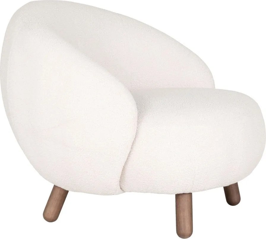 Krémovobiele kreslo s podnožkou Savona – House Nordic