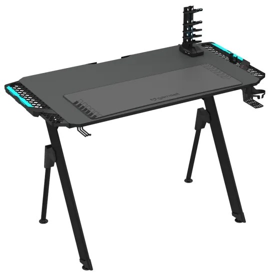 Herný stôl FALCON s LED RGB podsvietením 116x60 cm čierna