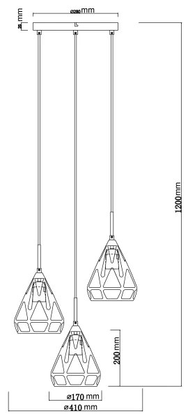 Globo 15889-3H - Luster na lanku HASSAN 3xE27/40W/230V