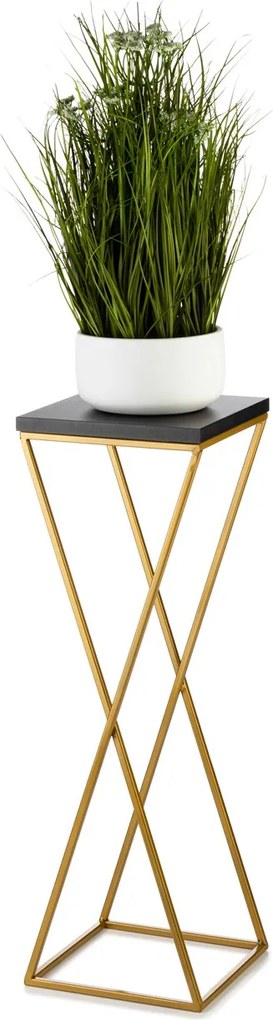 STOJAN NA KVETINÁČ LOFT6 70X24X24 CM ZLATÁ/ČIERNA