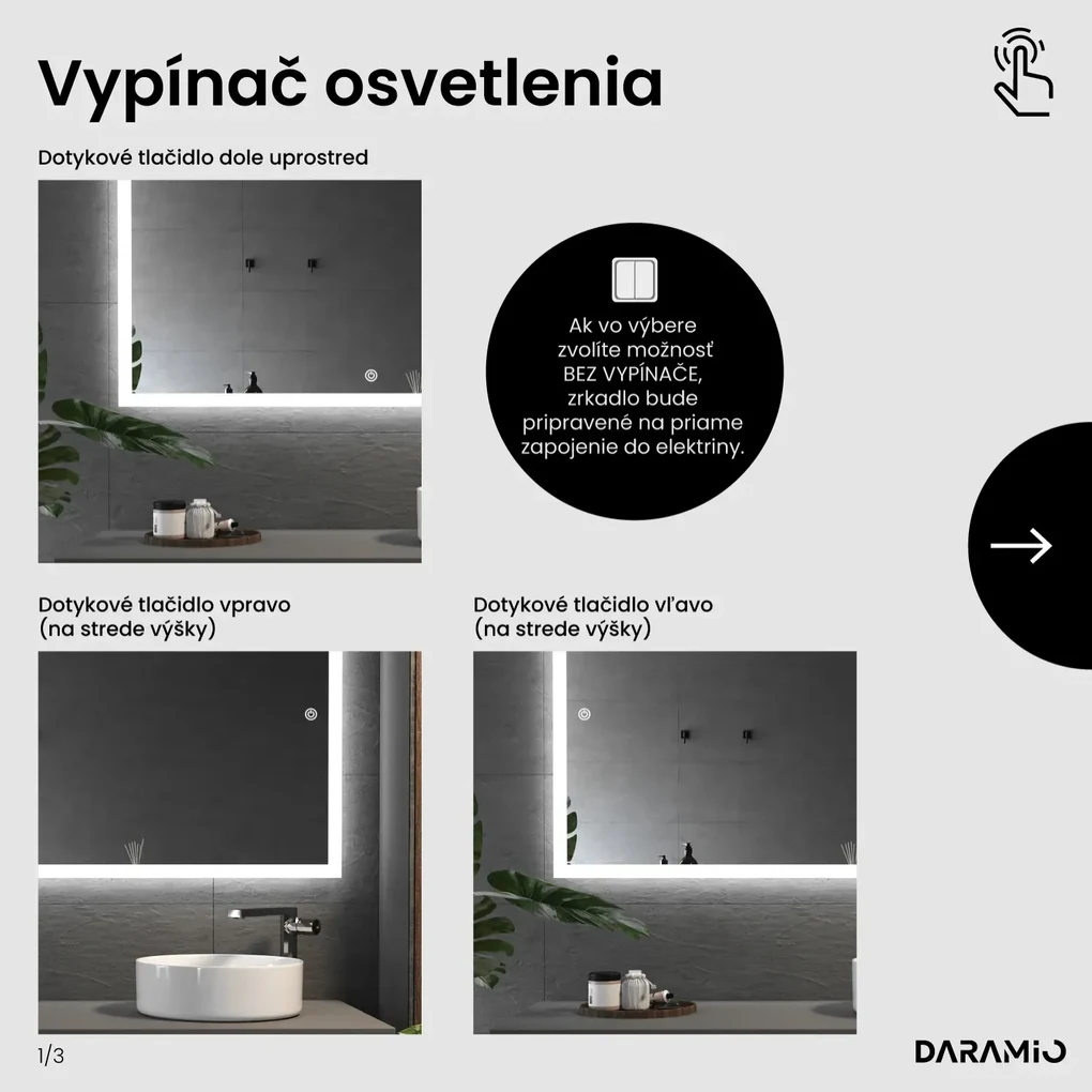 Zrkadlo s LED osvetlením F4