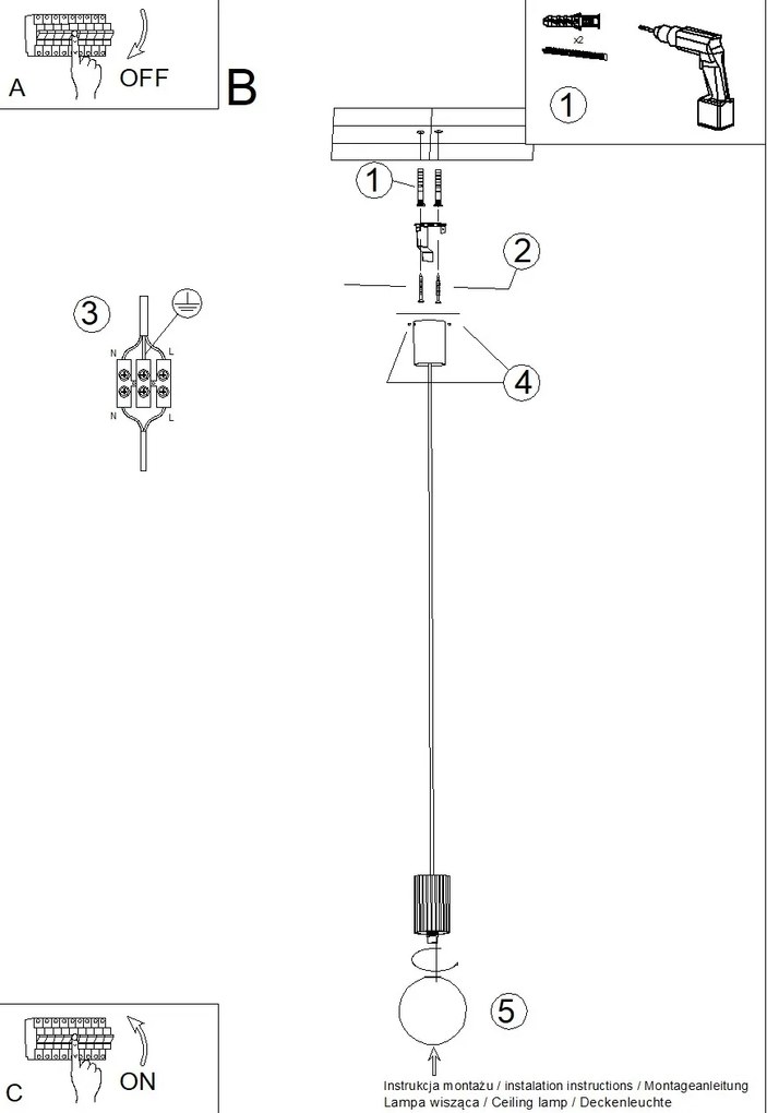 Závesné svietidlo Halo, 1x biele sklenené tienidlo, bo
