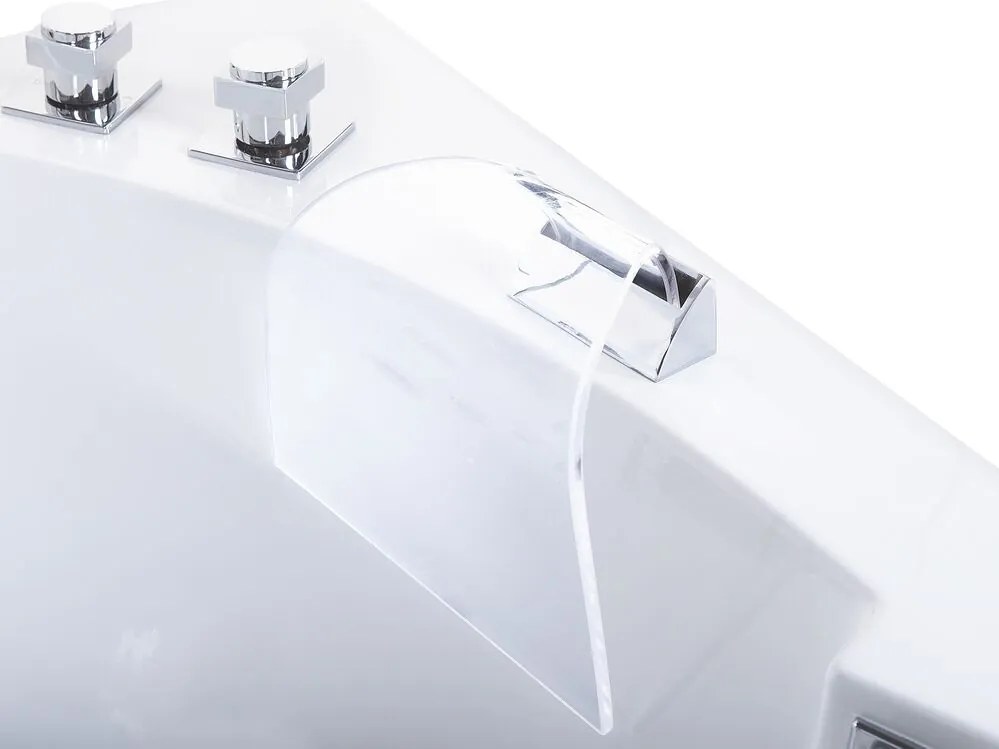 Vírivá vaňa s LED osvetlením 175 x 85 cm biela FUERTE Beliani