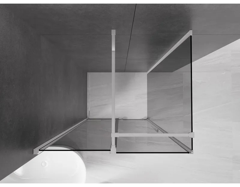Mexen Velar, sprchový kút s posuvnými dverami 90 x 110 cm, 8mm šedé sklo, chrómová, 871-090-110-41-01