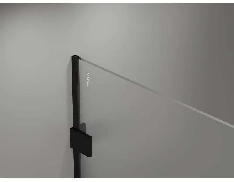 Mexen Lunar sprchová stena pravá 110 x 200 cm, 8mm číre sklo, čierna matná, 830-110-000-70-00-P