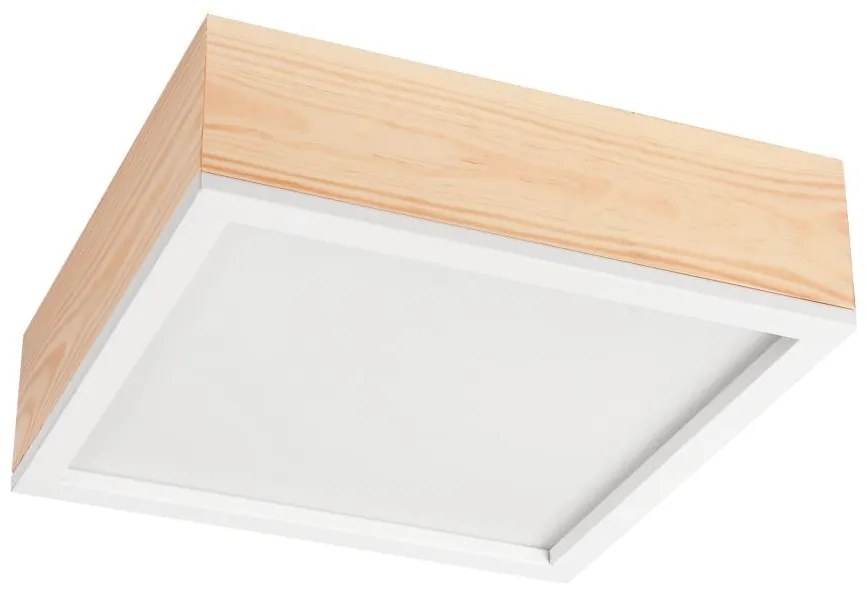 Lamkur Stropné svietidlo NATURAL SQUARE 2xE27/15W/230V 31x31 cm borovica/biela LA49052