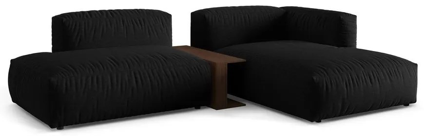 Čierna modulárna rohová pohovka (pravý roh) Martina – Micadoni Home