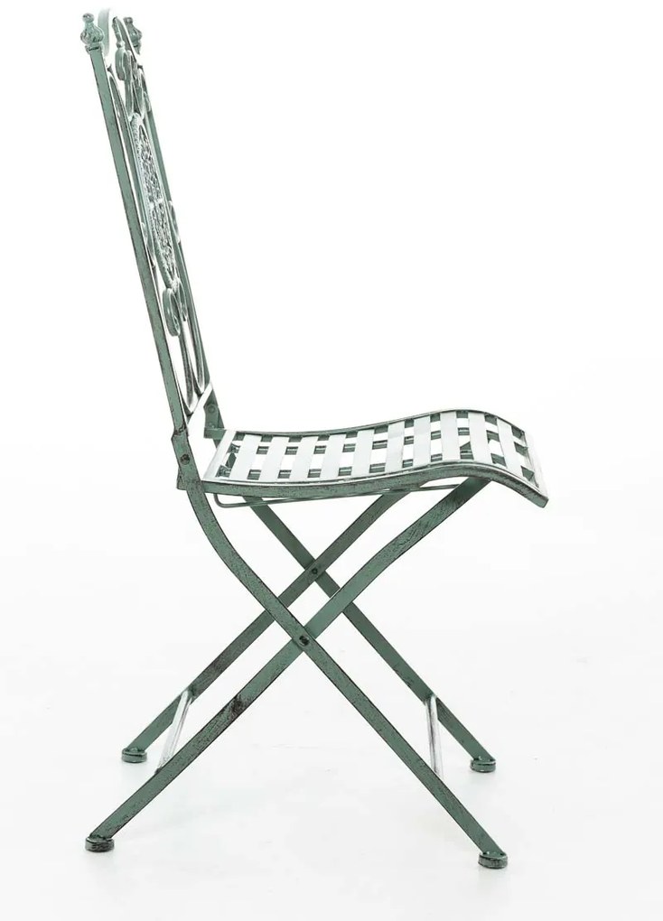 Kovová skladacia stolička Sibell - Zelená antik