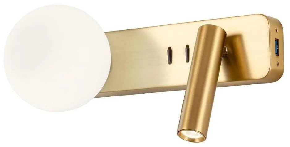 Redo 01-2992 - LED nástenné svietidlo OASIS LED/3W/230V+1xG9/10W USB CRI 90 bronz