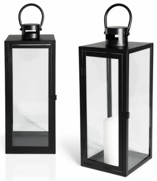 Dekoratívna lucerna 63 cm čierna
