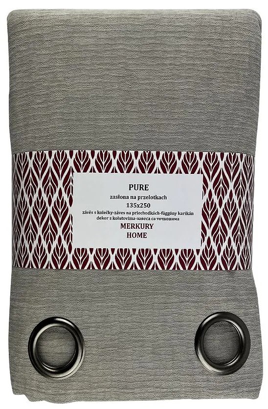 Záves Pure na priechodkách 135x250 šedá Merkury Home