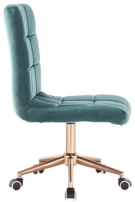 LuxuryForm DESIGN Stolička TOLEDO VELUR na zlatej podstave s kolieskami - zelená