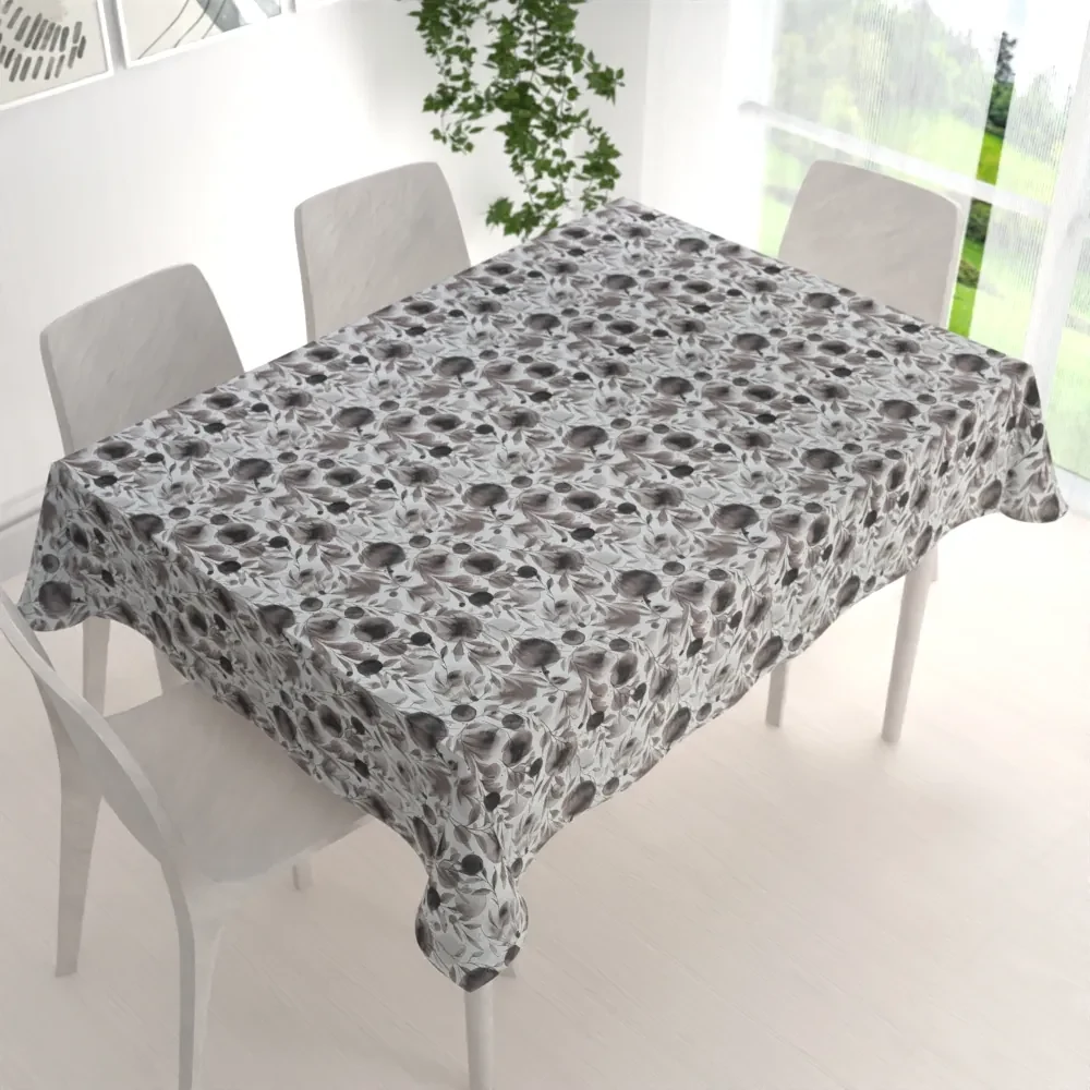Biante Dekoračný obdĺžnikový obrus Rongo RGP-504 Hnedé popínavé lístky na bielom 50x100 cm