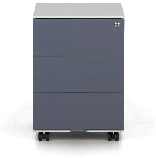 Kovový mobilný kontajner METAL, 3 zásuvky, grafit