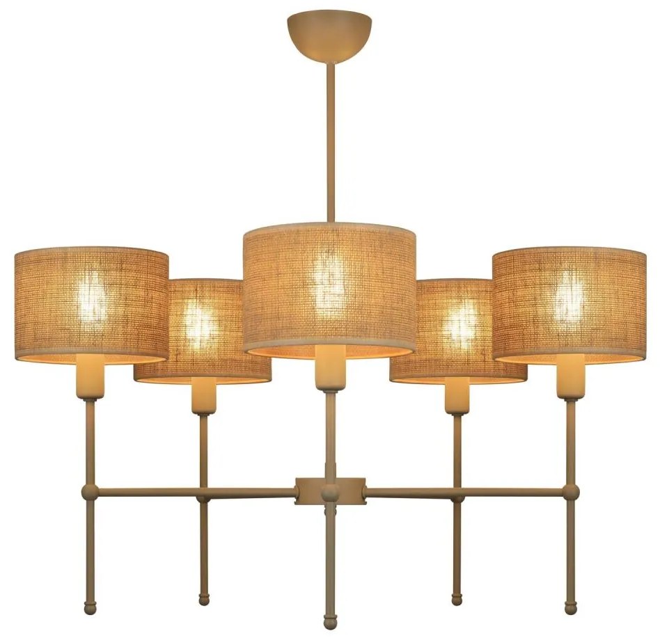 Luster na tyči MADELA 5xE14/40W/230V juta/béžová
