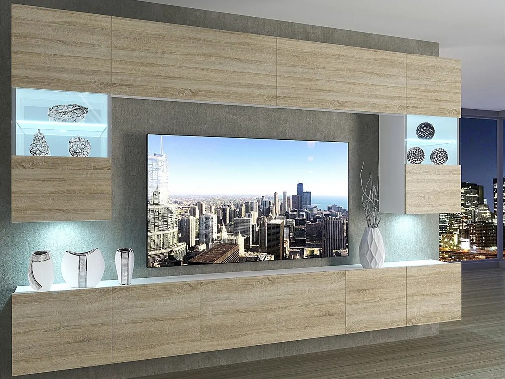 Obývacia stena 300 cm Belini dub sonoma Imperium1 IMP 1/5/W/DS/0/0