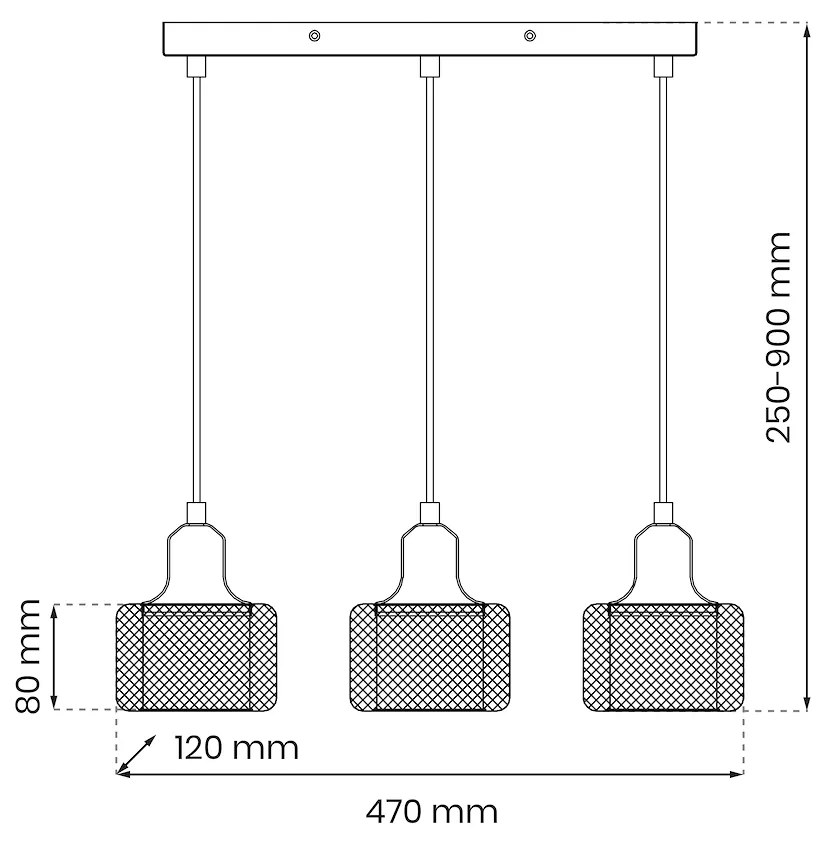Závesné svietidlo Lumi, 3x transparentné akrylové tienidlo, b/g