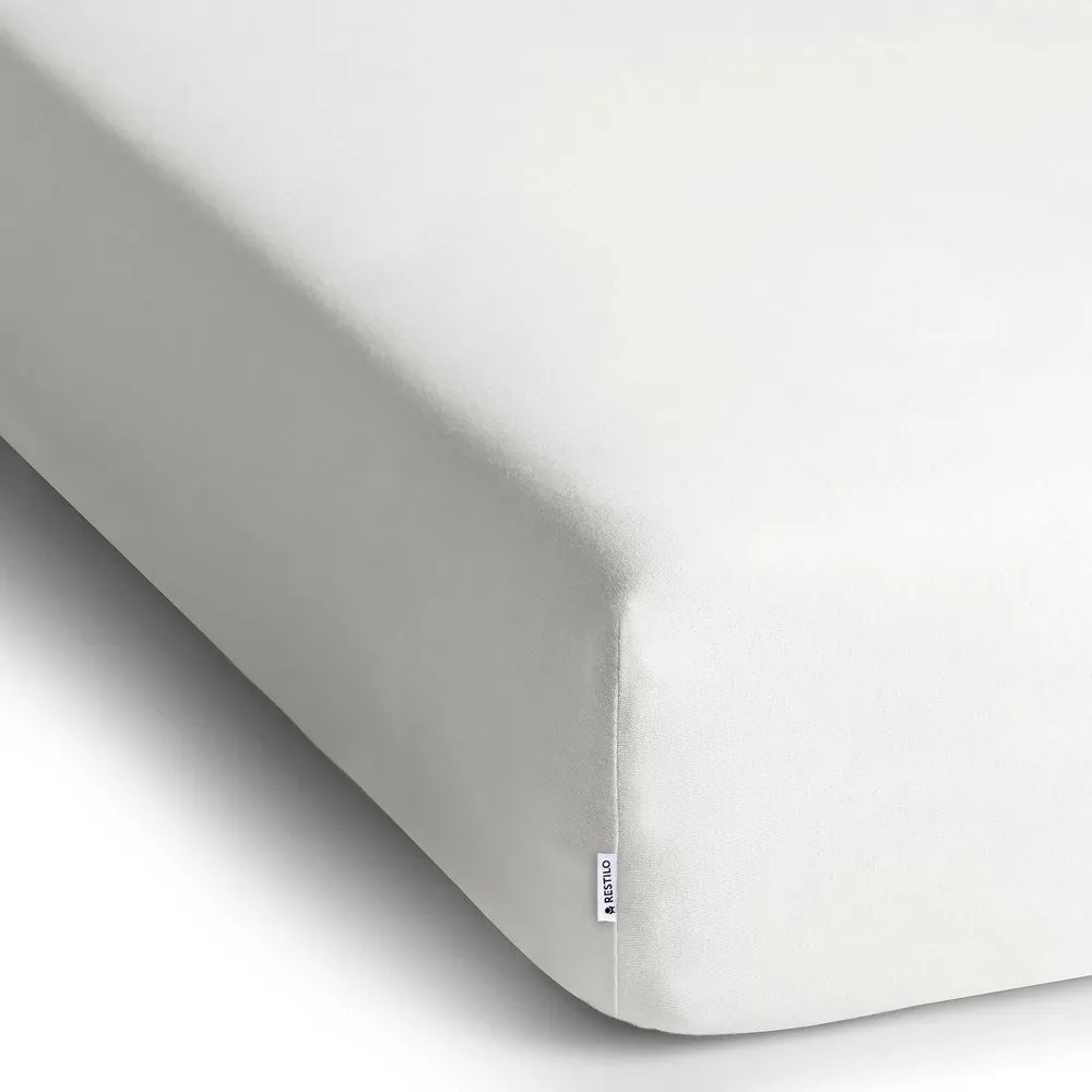 Biela napínacia plachta jersey 120x200 cm Amber – Restilo