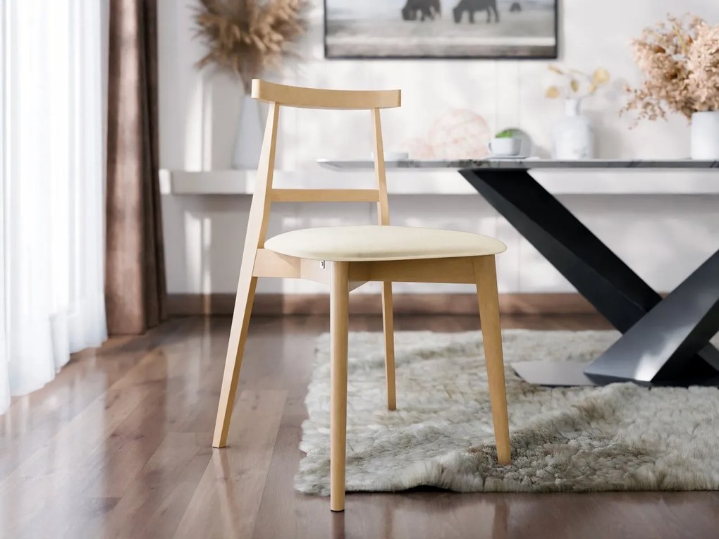 Čalúnená jedálenská stolička KT71, Dostupné poťahy: Magic Velvet 2250, Farby: czarny