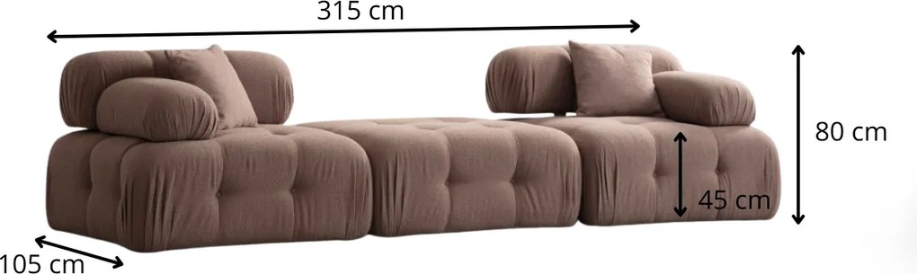 Modulová pohovka Doblo II 315 cm hnědá