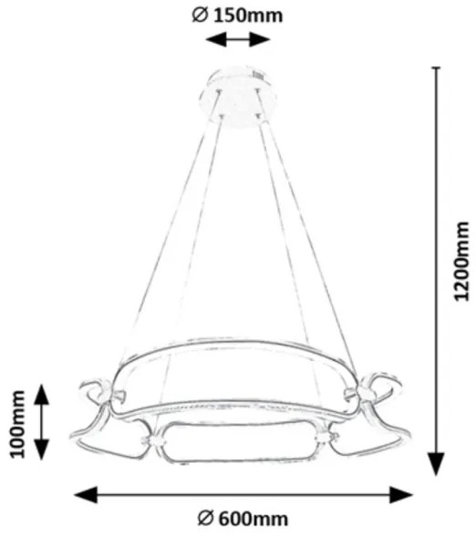 Rabalux 72010 - LED Luster na lanku FRINGILLA LED/67W/230V 4000K