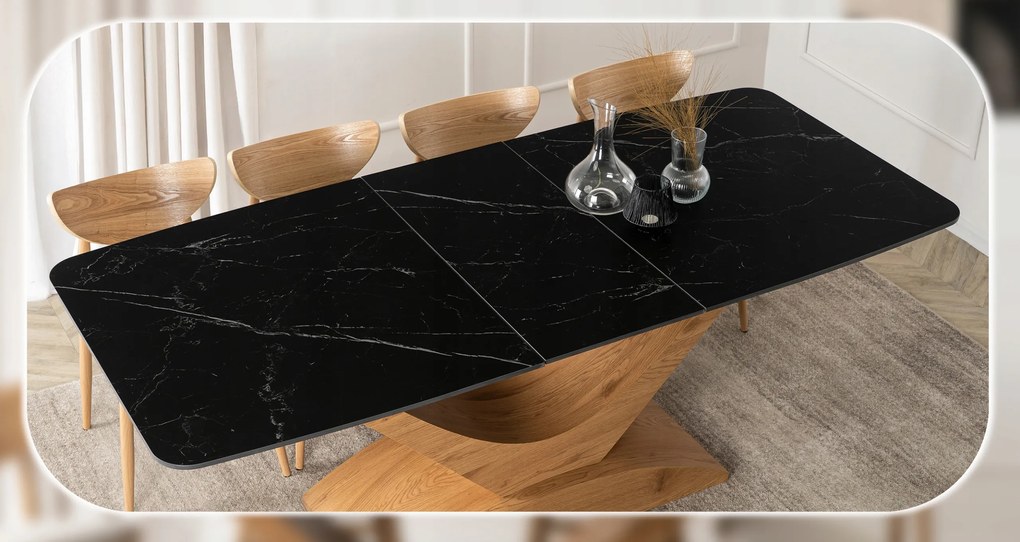 Keramický rozkladací stôl do jedálne, kremeň, biely ALICANTE 160/200